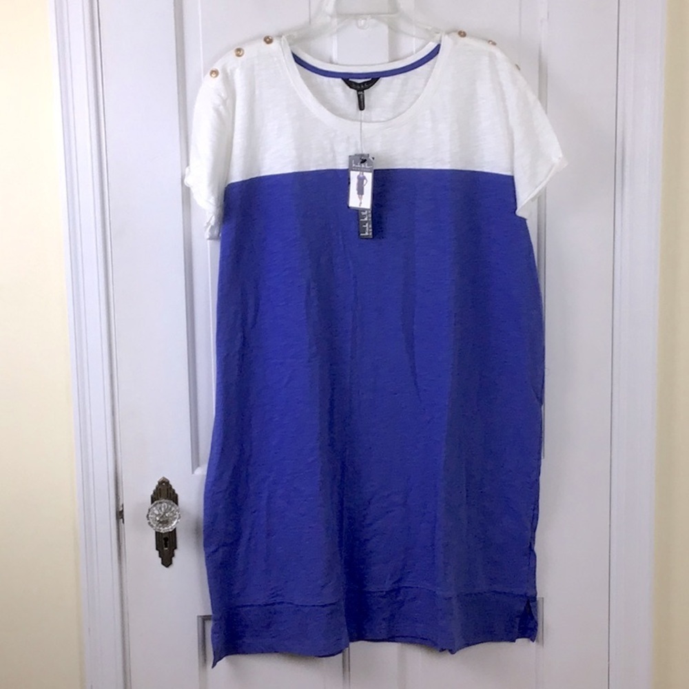 Nicole Miller Colorblock T-shirt dress Short Sleeve Cotton XXL
